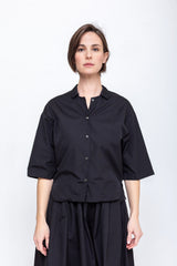 Elvira Top - Black Poplin