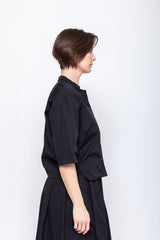 Elvira Top - Black Poplin