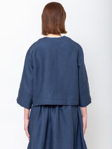 Juliette Jacket - Heavy Linen - Blue