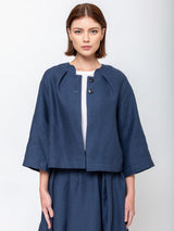 Juliette Jacket - Heavy Linen - Blue