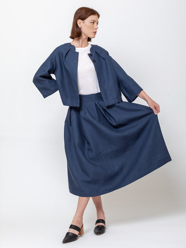 Princesse Skirt - Heavy Linen - Blue