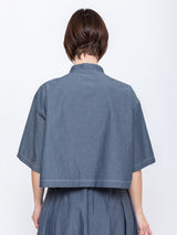 Cropped Mood Shirt - Navy