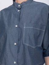 Cropped Mood Shirt - Navy