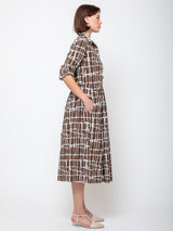Hannoh Wessel - Demeter Dress - Brown Check - Verdalina