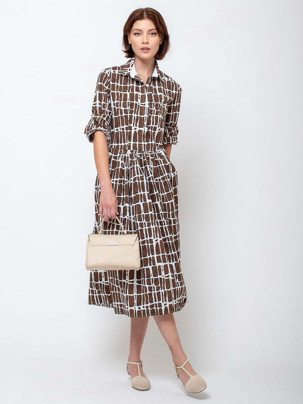 Hannoh Wessel - Demeter Dress - Brown Check - Verdalina