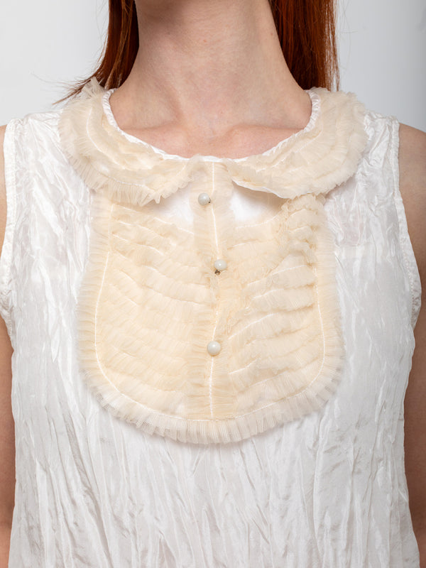 Hazel Brown - Blouse with Ruffle Yoke and Under Cami - Champagne - Verdalina