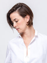 Round Irregular Gold Plated Brass Hoops