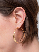 Round Irregular Gold Plated Brass Hoops