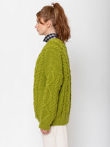 Ichi Antiquites - Hand Knit Cable Sweater - Pistachio - Verdalina