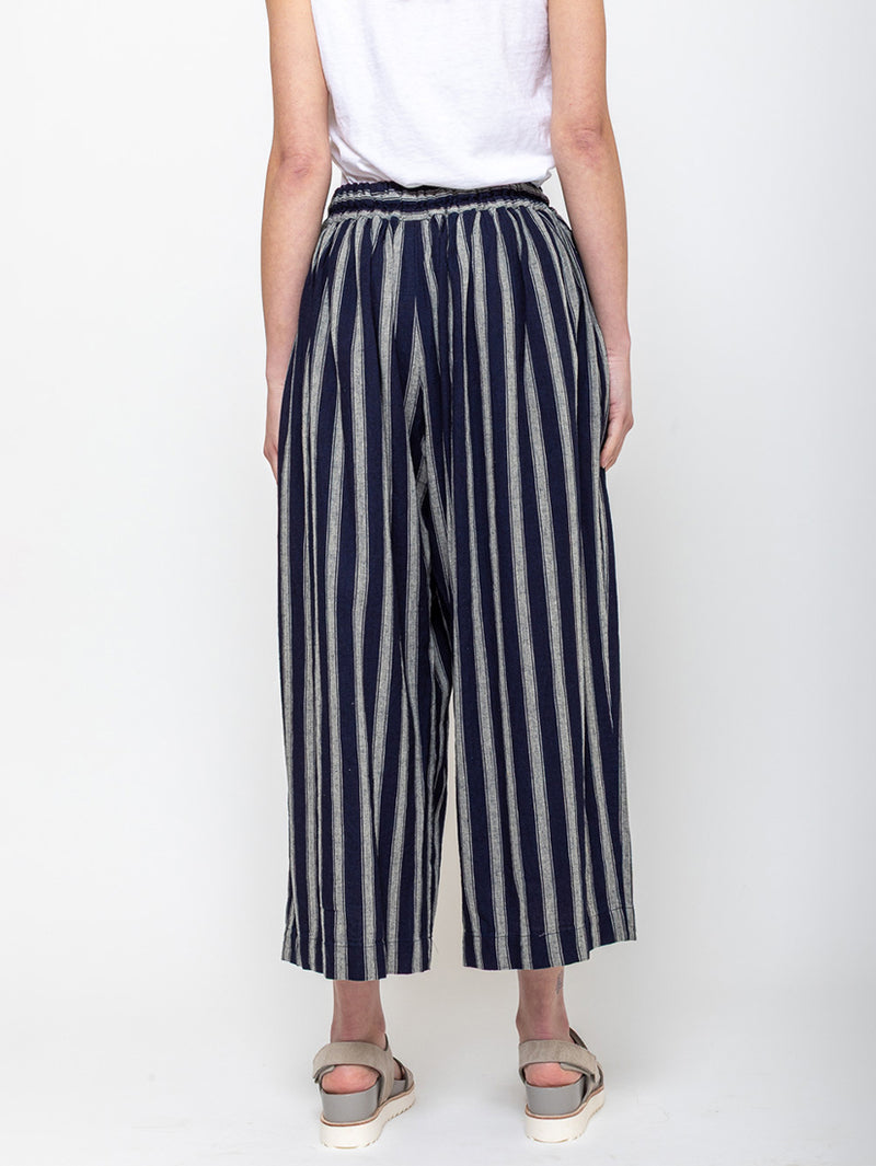 Ichi Antiquites - Stripe Pants - Indigo and Natural - Verdalina