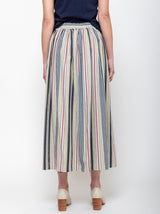 Ichi Antiquites - Indigo Stripe Skirt - Multi Stripe - Verdalina