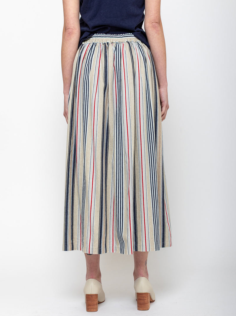 Ichi Antiquites - Indigo Stripe Skirt - Multi Stripe - Verdalina