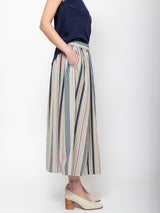 Ichi Antiquites - Indigo Stripe Skirt - Multi Stripe - Verdalina