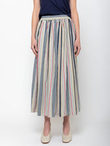 Ichi Antiquites - Indigo Stripe Skirt - Multi Stripe - Verdalina