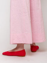 Dafne Suede Flats - Rosso