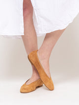 Dafne Suede Flats - Cammello