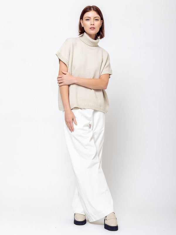 Labo.Art - Brisa Short Sleeve Sweater - Cement - Verdalina