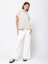 Labo.Art - Brisa Short Sleeve Sweater - Cement - Verdalina