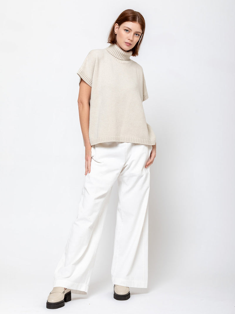 Labo.Art - Brisa Short Sleeve Sweater - Cement - Verdalina