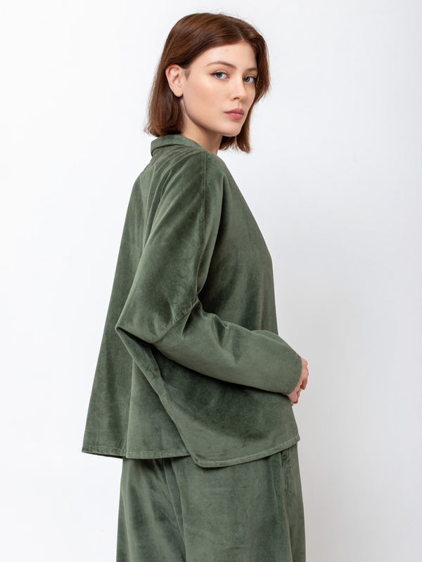Tina Velvet Shirt - Forest