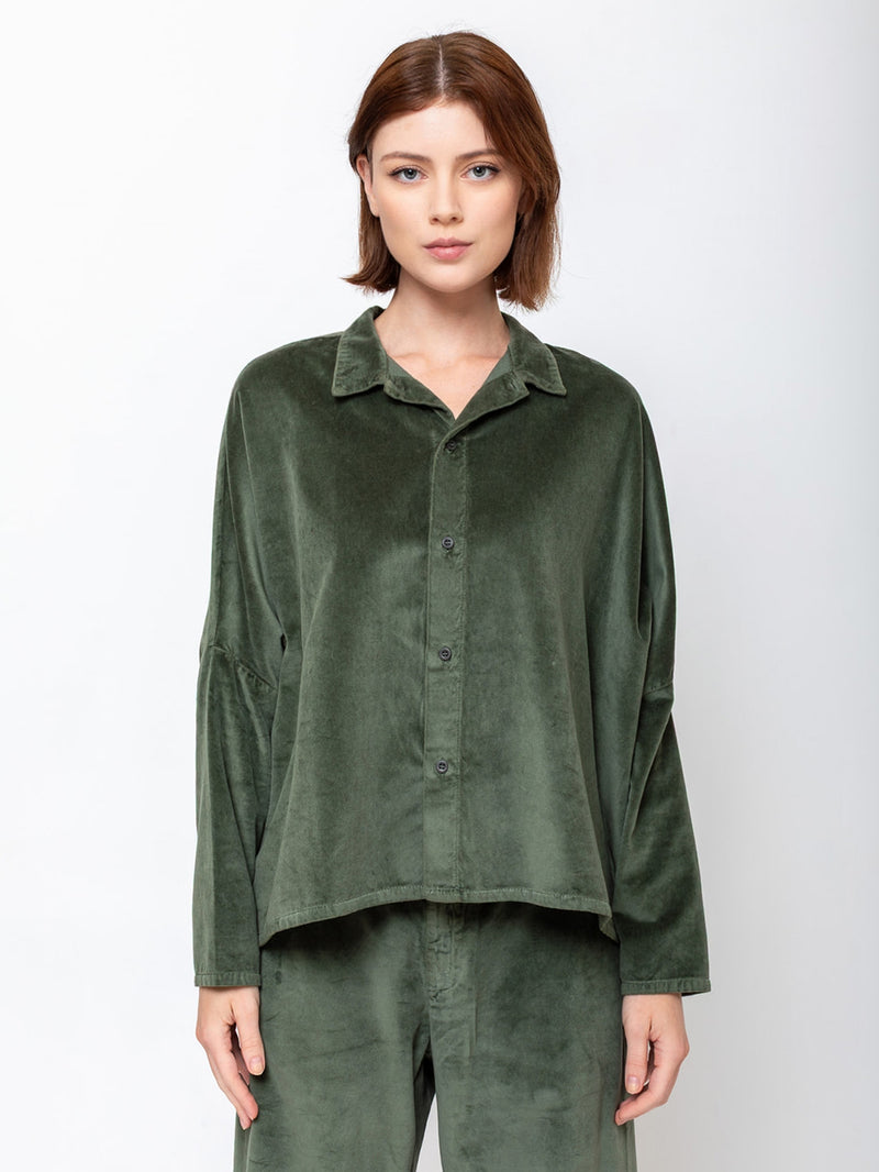 Tina Velvet Shirt - Forest