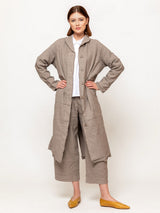 Crinkled Trench Coat - Tortora