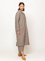 Crinkled Trench Coat - Tortora