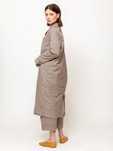Crinkled Trench Coat - Tortora