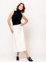 Gonna Carta Brushed Twill Skirt - Winter White