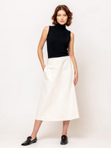 Gonna Carta Brushed Twill Skirt - Winter White