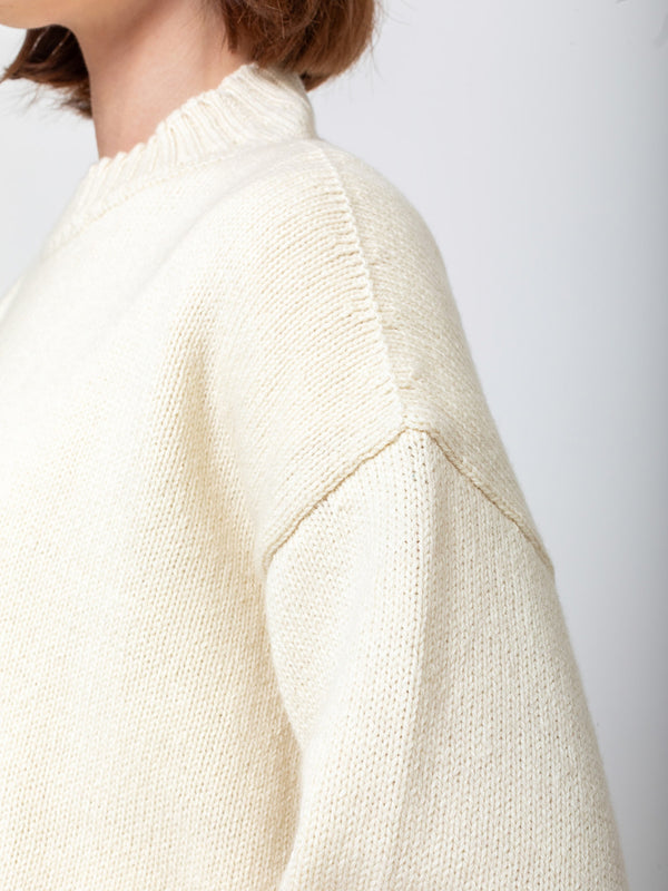 Labo.Art - Muschio Mockneck Sweater - Winter White - Verdalina