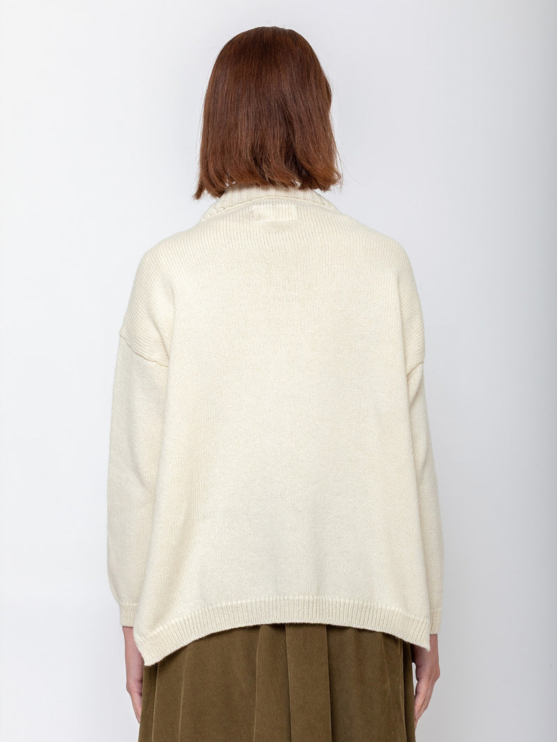 Labo.Art - Muschio Mockneck Sweater - Winter White - Verdalina