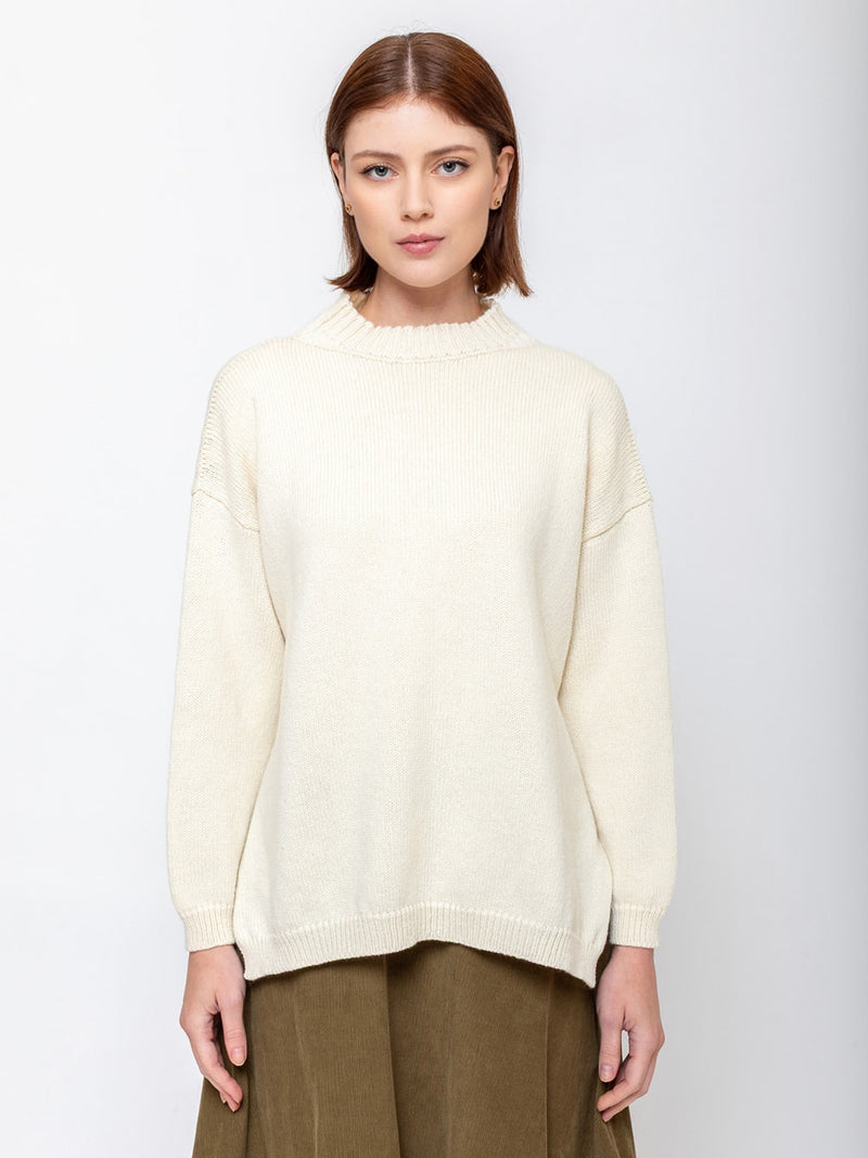 Labo.Art - Muschio Mockneck Sweater - Winter White - Verdalina