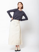 Ton Cotton Needlecord Skirt - Papyrus