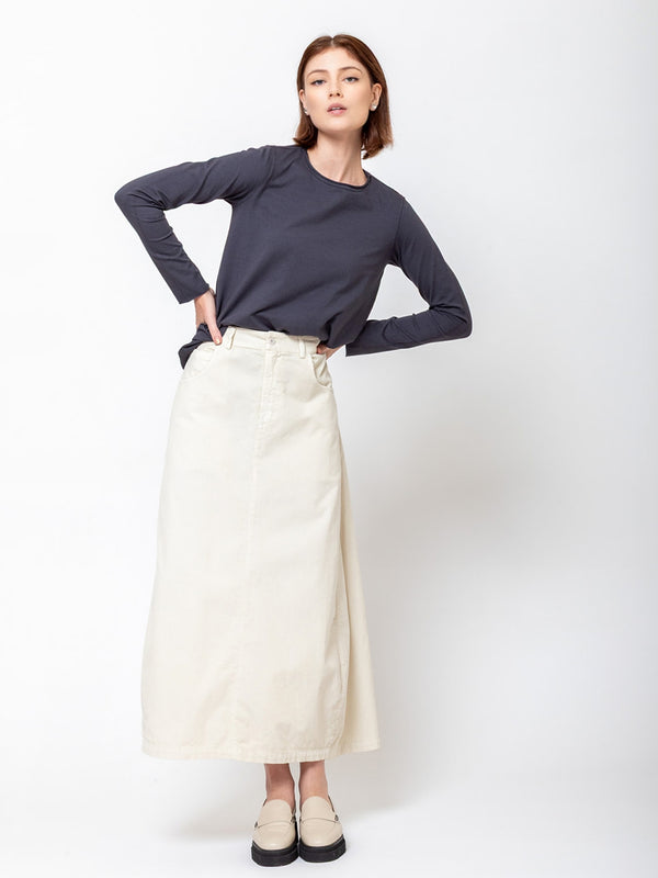 Ton Cotton Needlecord Skirt - Papyrus
