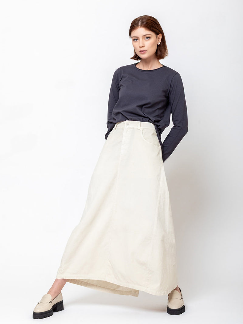 Ton Cotton Needlecord Skirt - Papyrus