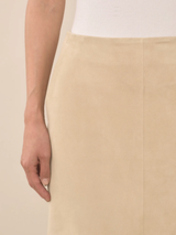 Suede Pencil Skirt - Ecru