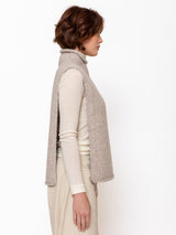 Tabard Sleeveless Sweater - Pebble