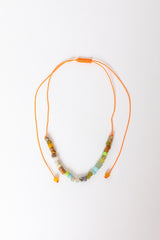 Lena Skadegard - Trade Beads on Adjustable Orange Cord - Green - Verdalina
