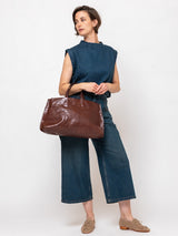 Lihann George - Elli Crushed Grain Leather Bag - Oxidized Brown - Verdalina