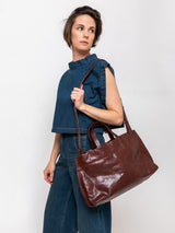 Lihann George - Elli Crushed Grain Leather Bag - Oxidized Brown - Verdalina