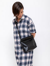 Lihann George - Sieni Crushed Grain Leather Bag - Black - Verdalina