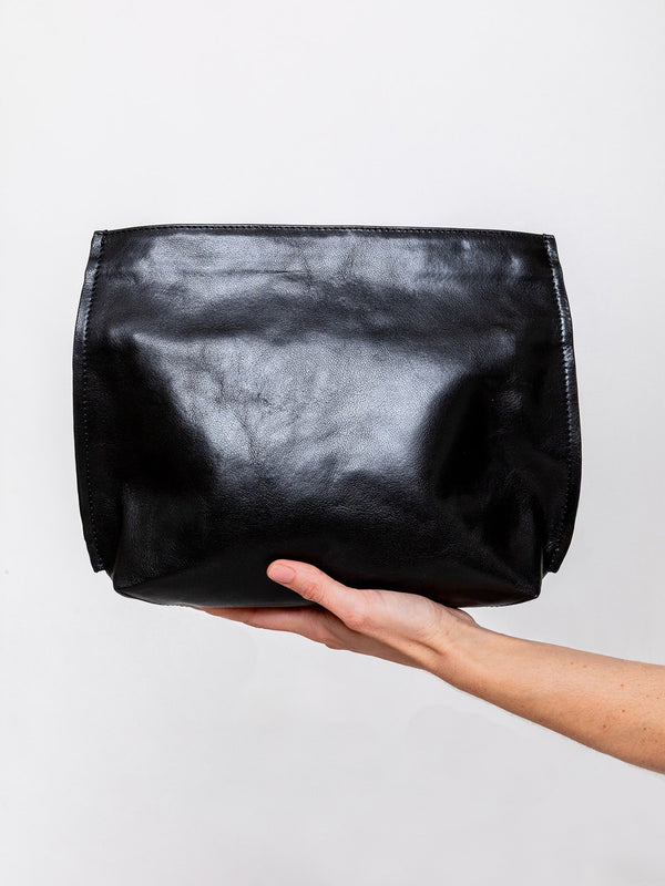 Lihann George | Sieni Crushed Grain Leather Bag - Black | Verdalina