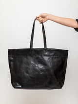 Kiki Crushed Grain Leather Bag - Black