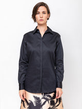 Lunatica Milano - Button Down Cotton Poplin Shirt - Black - Verdalina