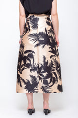 Palm A-Line Skirt - Black Palms