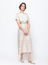 Venice Brocade Skirt - Champagne