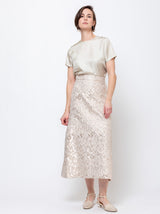 Venice Brocade Skirt - Champagne