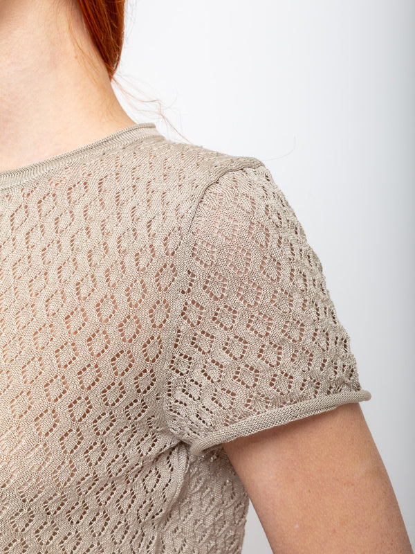 Lauren Manoogian - Pointelle Baby Tee - Clay - Verdalina