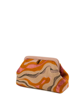 Liette Embroidered Linen Bag - Rose/Amber